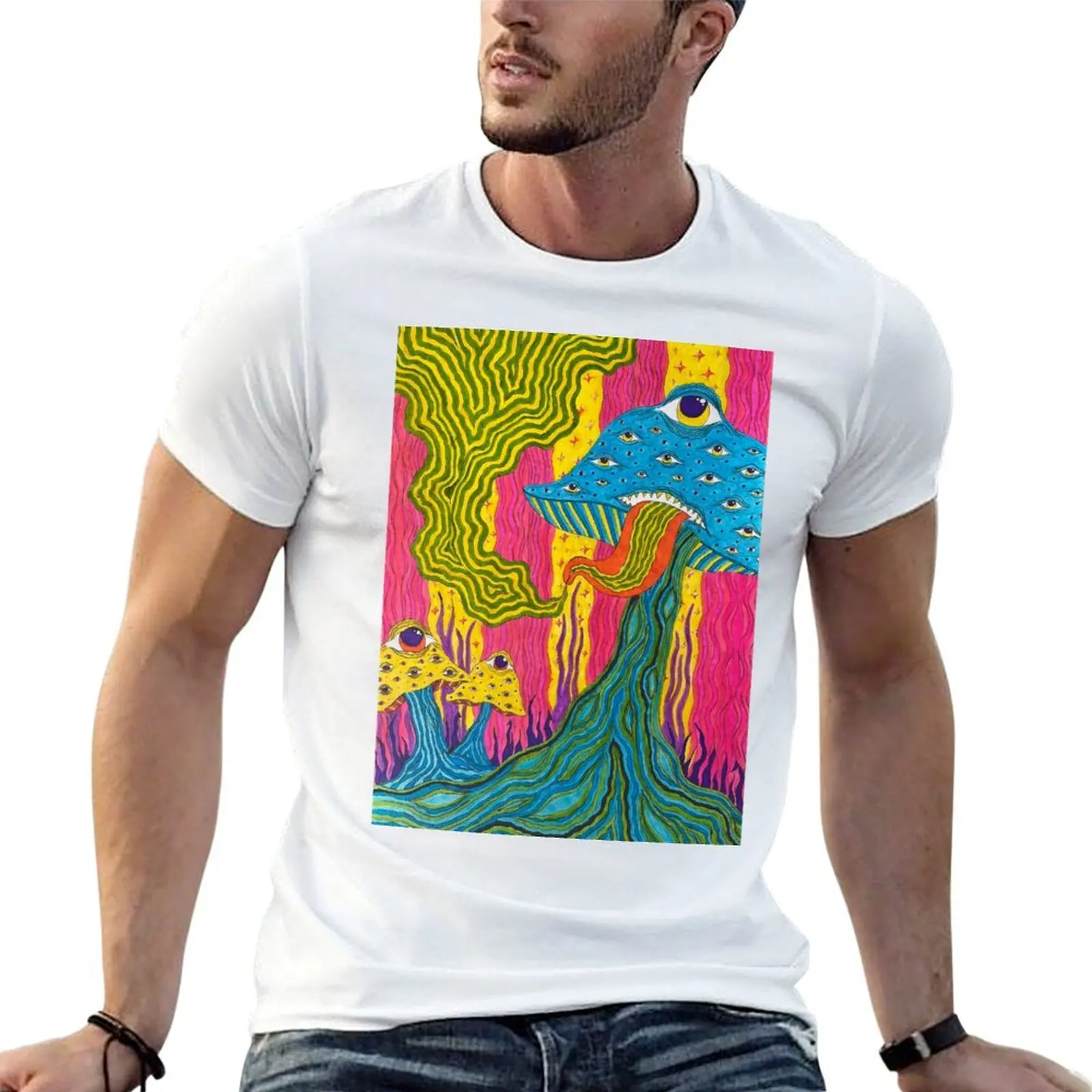 Trippy Eyeball Mushrooms T-Shirt luxury t-shirt Louboutins men t shirt