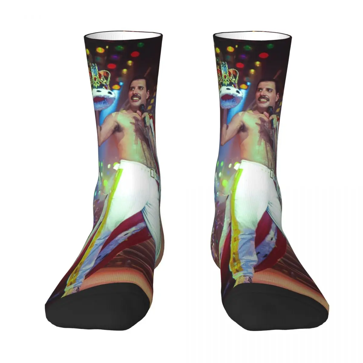 Freddies Mercurys Socks singer Funny Stockings Adults Men High Quality Skateboard Socks Spring Graphic Anti Slip Socks