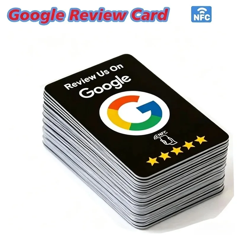 [Wholesale NFC Card] Black/ Premium Wear‑Resistant Matte Finish Reusable Google Review Tap Programmable NFC Card User‑Friendly