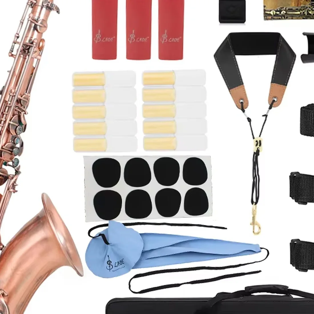 Professional Bb Tenor Saxophone Brass Antique Red Copper B Flat Saxophone Music Woodwind with Case Mouthpiece Accessories