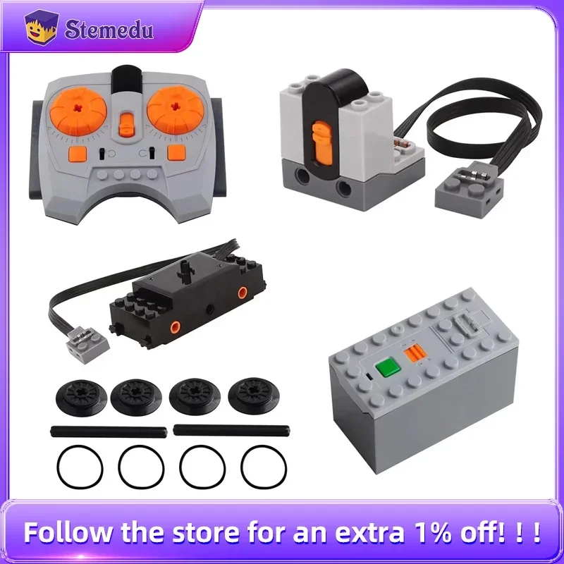 Technical MOC Power Functions Battery Box Case Train Motor IR Speed Receiver Remote Control for Legoeds Building Blocks Kid Gift