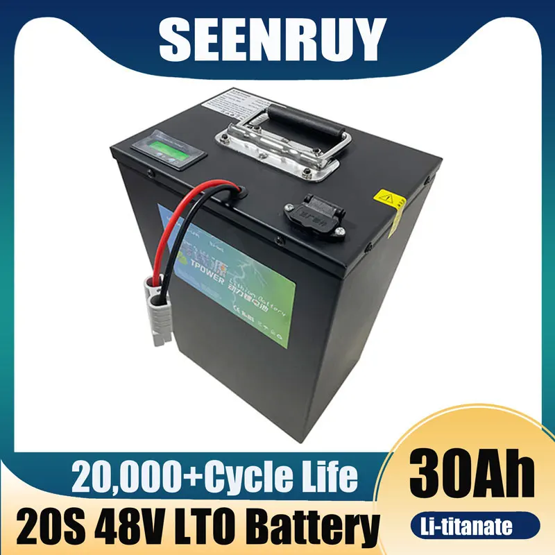 

SEENRUY LTO 48V 30AH Lithium Titanate Battery BMS 20S for 3500W Solar Energy Storage Bike Scooter Bicycle Inverter RV