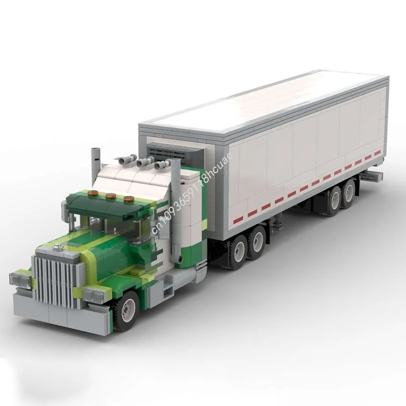 

547pcs MOC Enclosed Trailer American Truck City Model Building Christmas Gifts Blocks DIY Toys Creative Idea Brick Birthday