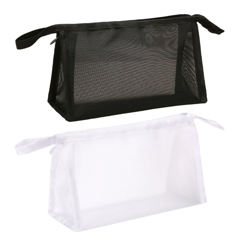 Multi-functional Pen Bag Large Capacity Clear Mesh Pen Storage Makeup Bag