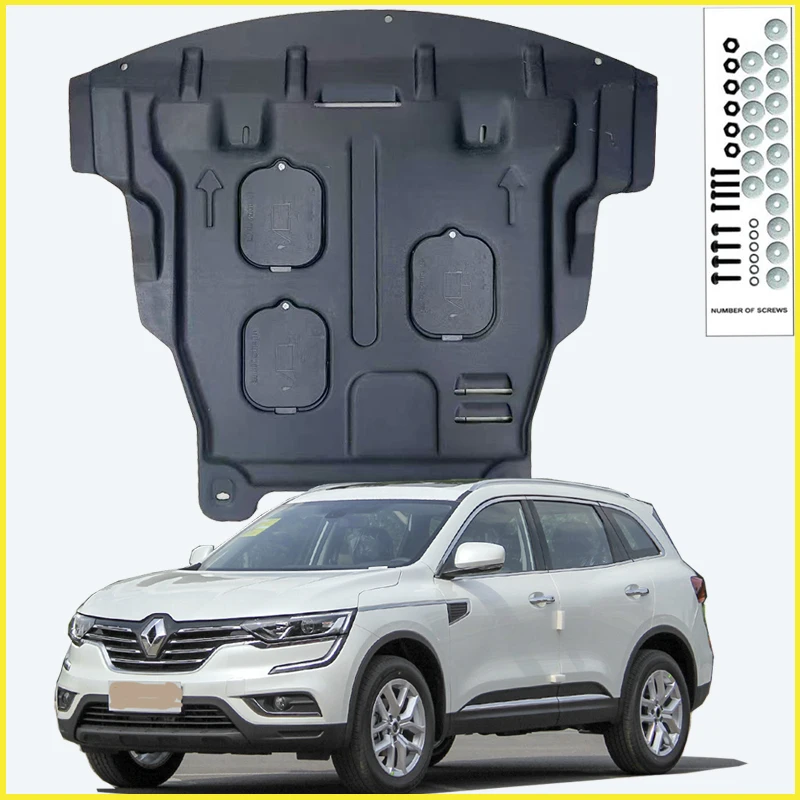 For Renault Koleos  2017-2019 Black Under Engine Guard Plate Splash Shield Mud Fender Cover Mudguard Protector