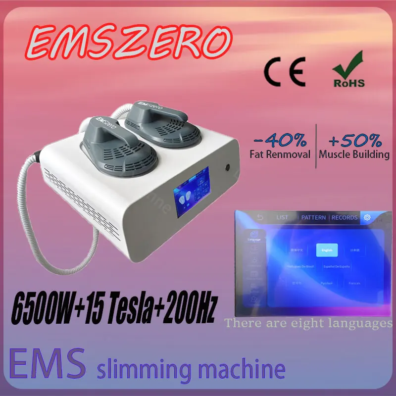 Máquina de emagrecimento EMS 6500W profissional EMSZERO RF remoção de gordura eletromagnética e dispositivo de beleza para aprimoramento muscular