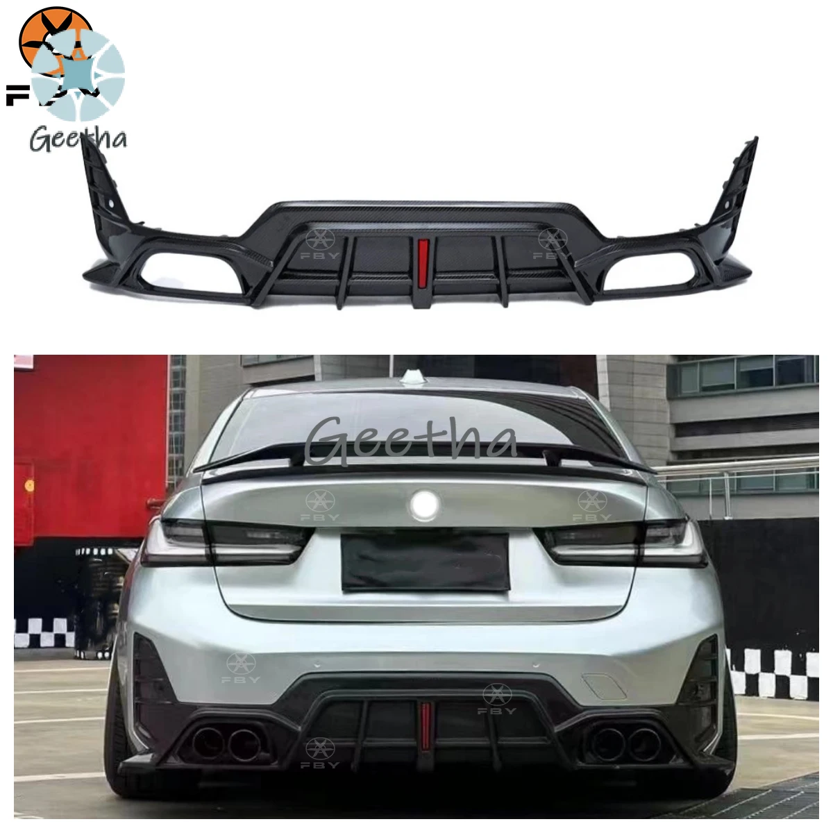 For New Hot CMST Style Carbon Fiber Rear Bumper Diffuser For BMW 3 Series G20 LCI 2023+ Carbon Fiber Rear Bumper