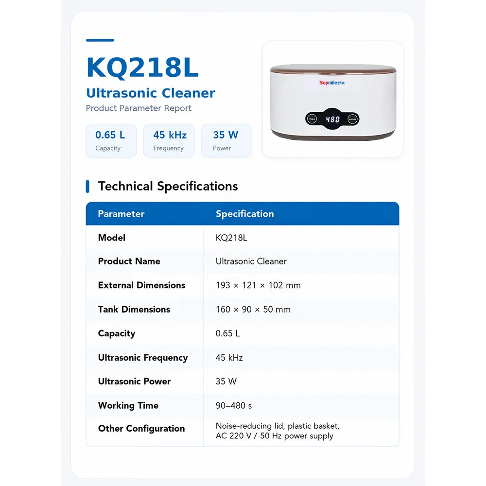 650ML45KHzMini Ultrasonic Cleaner High Frequency Digital Cleaning Machine Ultrasonic BathFor Jewelry GlassesWatch Denture Braces