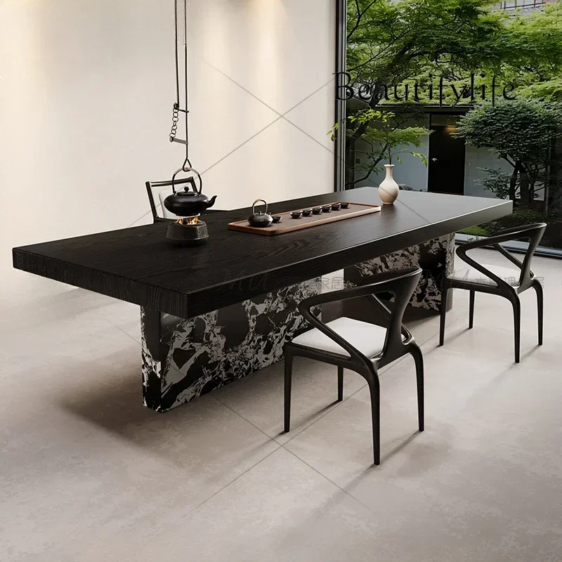 

yj32 FTavolo da tè minimalista italiano in legno massello Tavolo da tè creativo minimalista per la casa