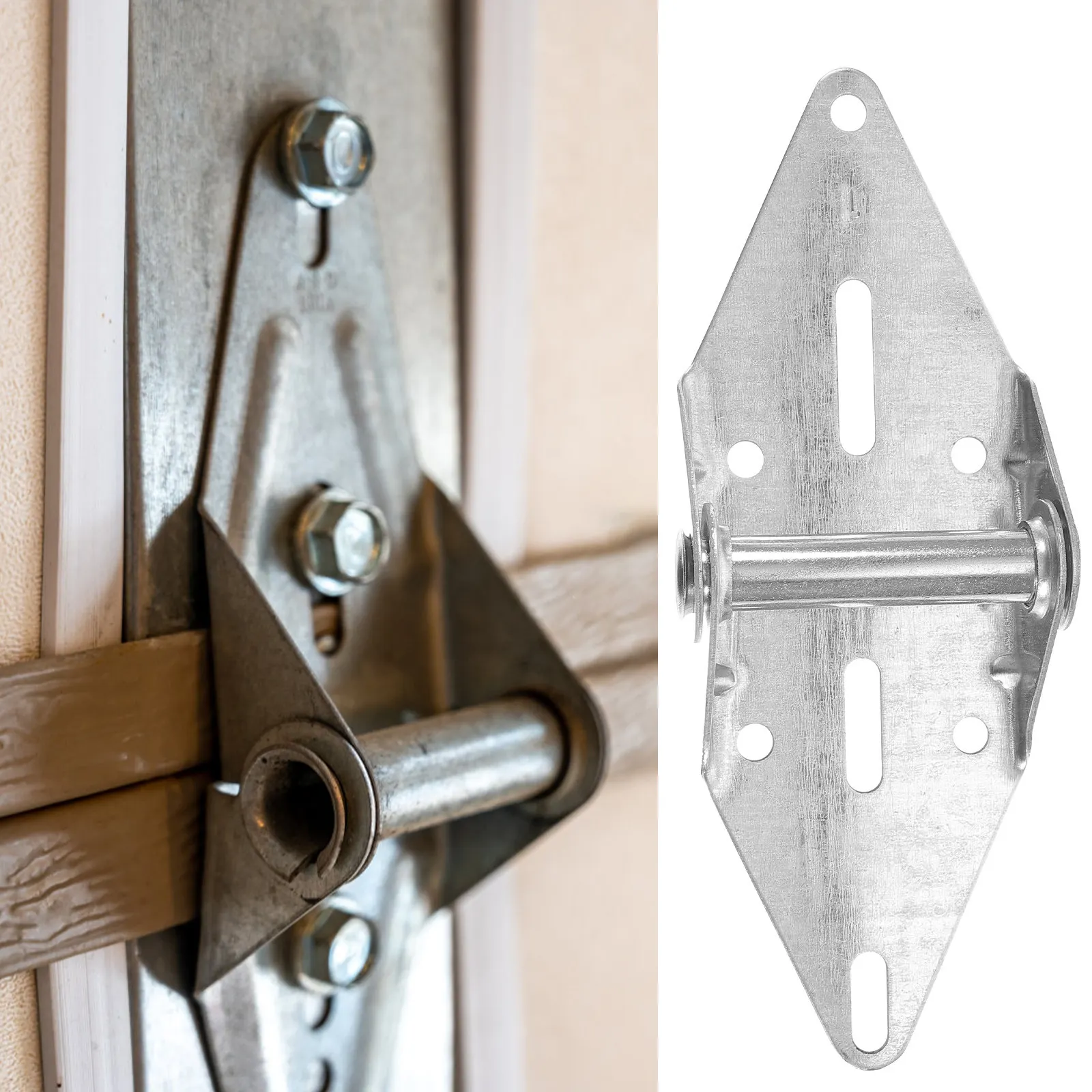 2Pcs Garage Door Hinge Heavy Duty Iron Self Closing Hinge for Overhead Residential Garage Doors Replacement Hardware