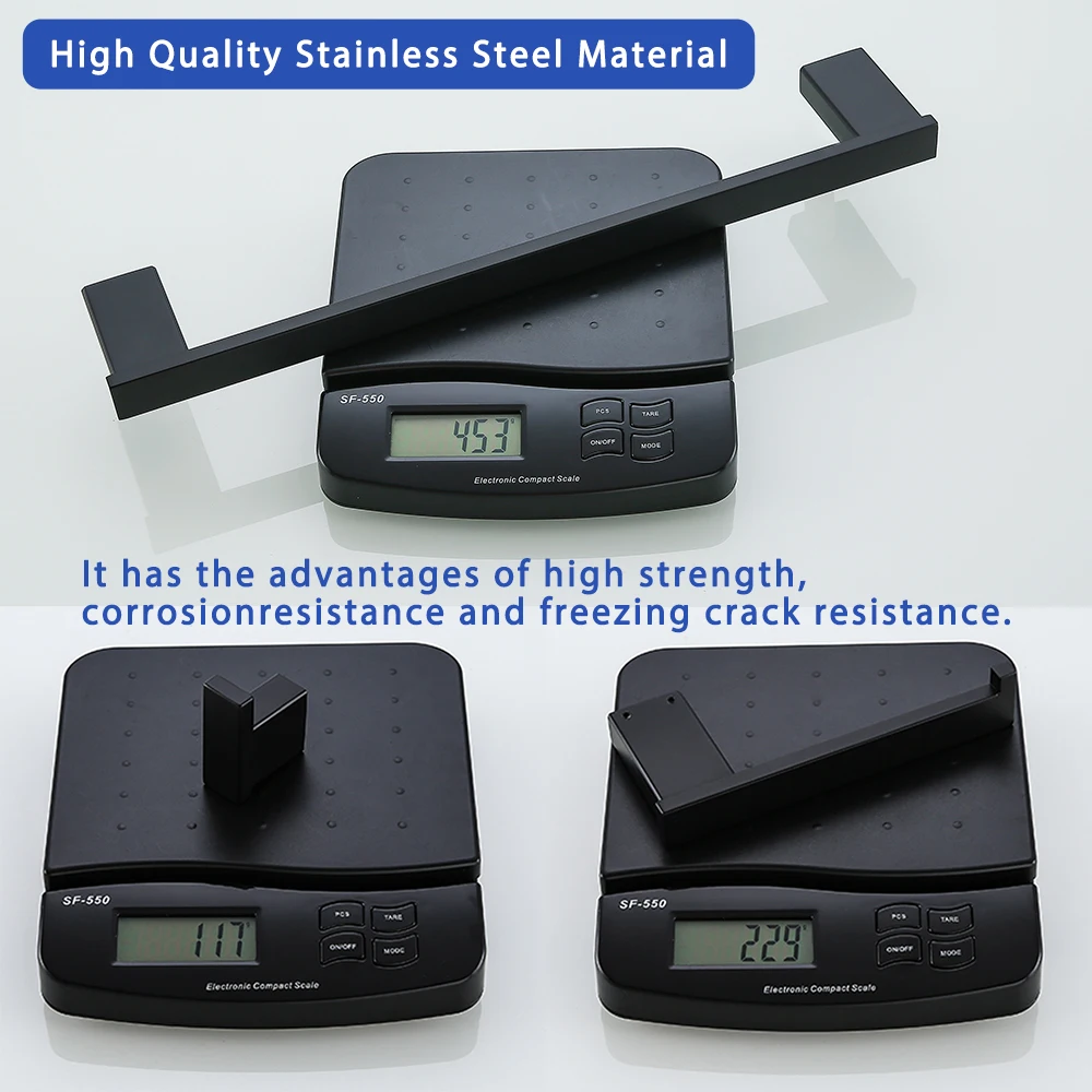 Bad Hardware Set Kit Zubehör Wand Handtuch Bar Robe Kleiderbügel Papier Halter Edelstahl Matt Schwarz.