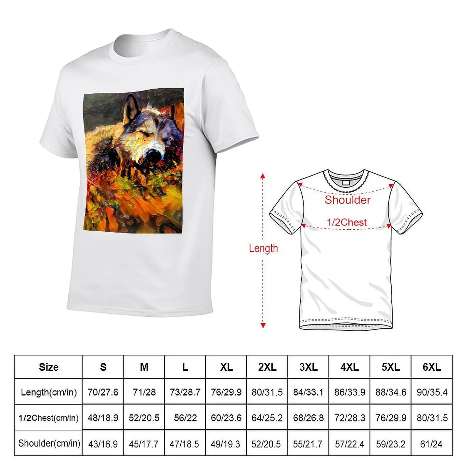 Napping Autumn Mountain Wolf T-Shirt graphics blue archive men t shirt