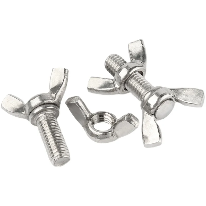 Wing Bolt and Nut Kit A2-70 A4-80 Stainless Steel Butterfly Hand Tight Screw Fastener M3 M4 M5 M6 M8 M10 M12 Assortment Set