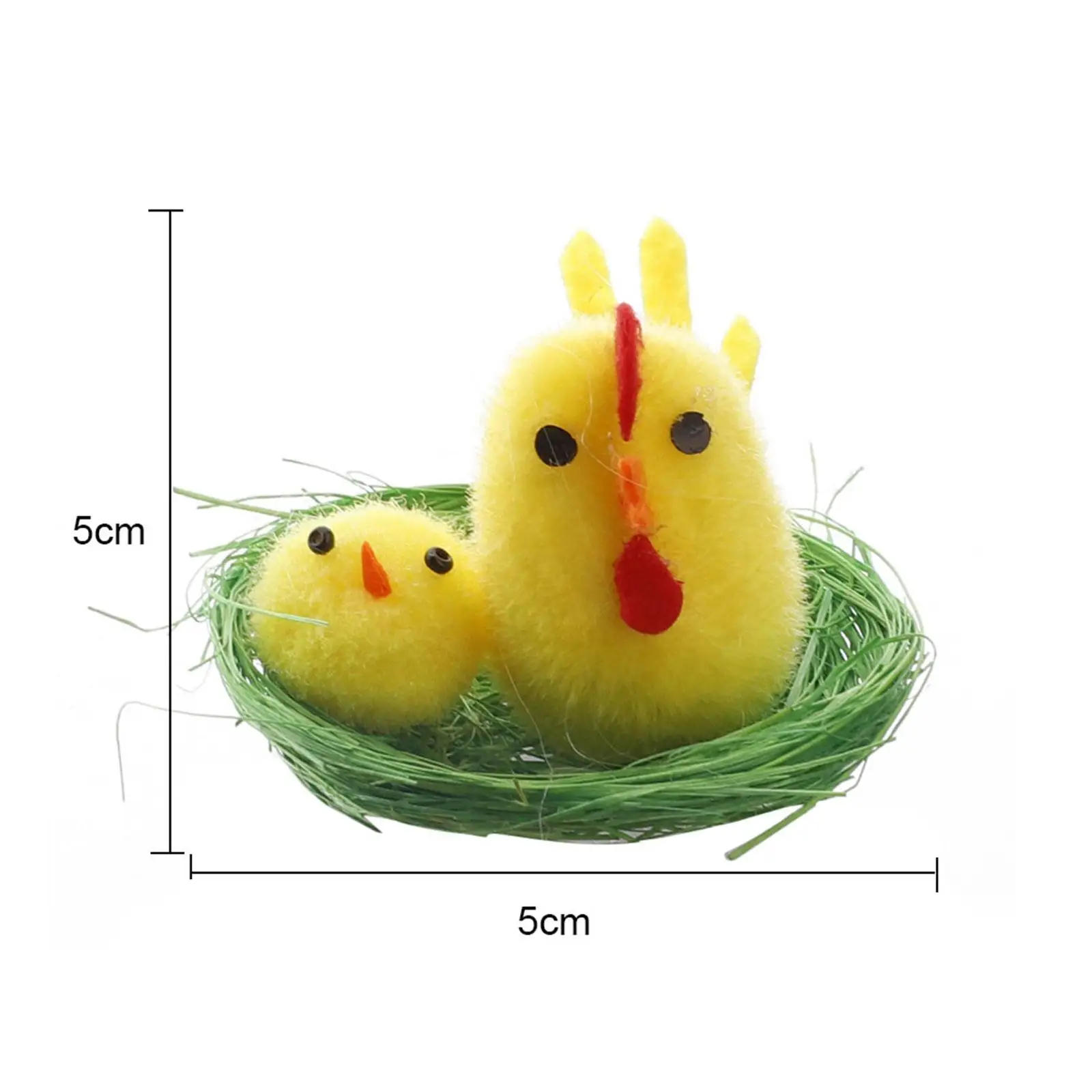 12Pcs Artificial Easter Hen and Baby with Nest Lawn Arts for Tabletop Decor