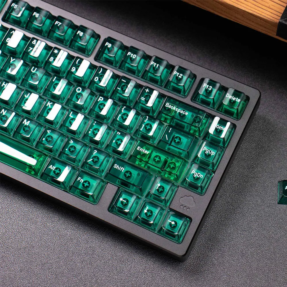 157 Tasten Gletscher Transparenz Tasten kappen voller Satz Kirsch höhe pbt thermische Sublimation für 61 87 98 mechanische Tastatur