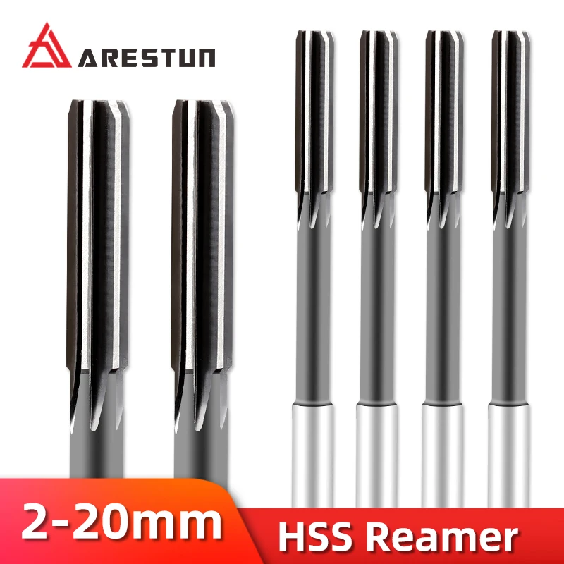 HSS Machining Tool Spiral Flute Reamer Cobalt Cutting H7 Straight  Shank Diameter 2mm-16mm for Metal Steel Aluminum Hole Drill