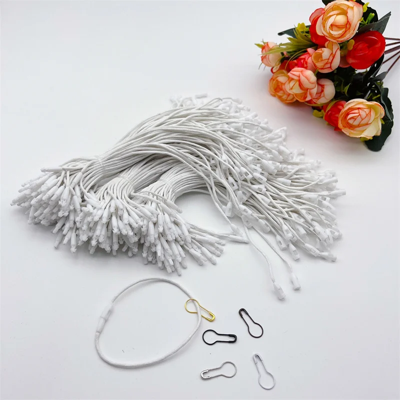 

3000Pcs Mixed Color Wax Rope Tag Gold Silver Safety Pin For Label String Snap Lock Pin DIY Package/Shoes/Clothing Price Tag Rope