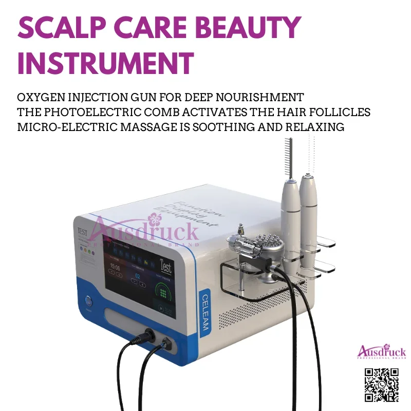 Instrumento de belleza para el cuidado del cuero cabelludo, peine de alta frecuencia, inyección de oxígeno, peine fotoeléctrico, masaje microeléctrico