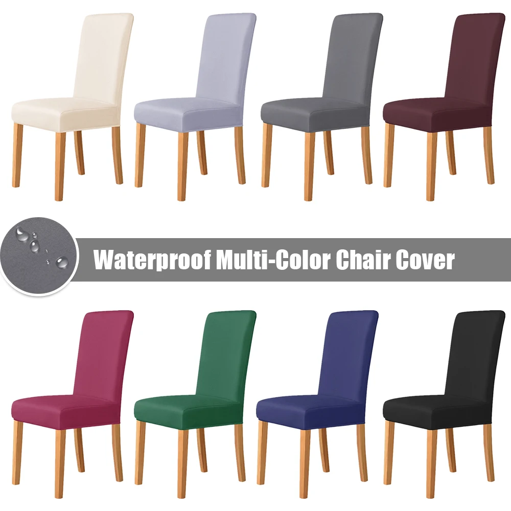 

1PC Waterproof Multi-Color Chair Cover Elastic Cheap Soft Chair Slipcover Seat for Office Kitchen Diningroom Hotel Banquet Funda