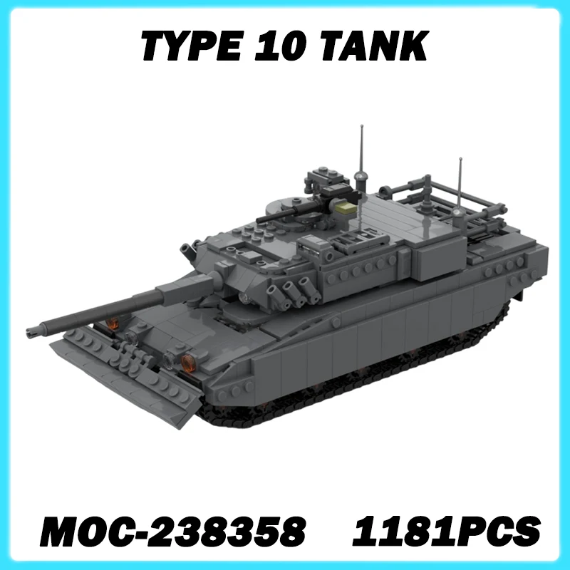 1181PCS MOC-238358 Type 10 Tank Military War Series Assembly Model Building Blocks Brick Creative Toys Adult Kids Birthday Gift