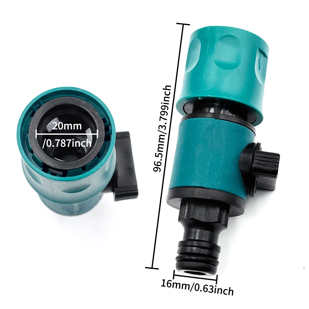 In Line Faucet Tap Shut Off Valve Fitting 1Pc 16Mm Garden Hose Pipe Quick Connector With Valve For Agriculture Irrigation Water