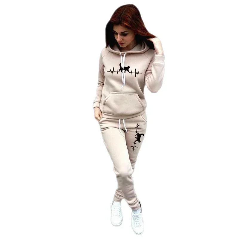 Women Tracksuit Two Piece Set Autumn Winter Hoodies Pants Pullovers Sweatshirt Female Jogging Women Clothing Sports Suit Outfits