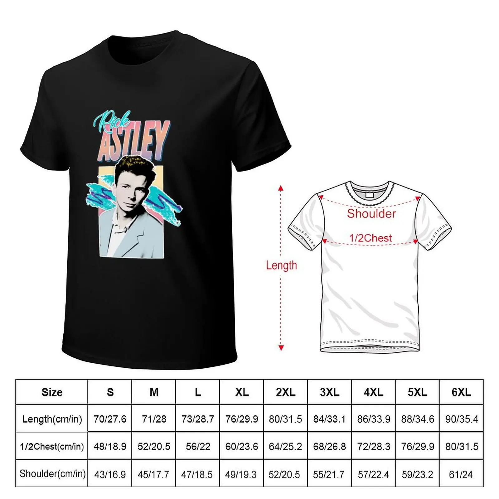 Rick Astley T-Shirt street wear customs t shirt men