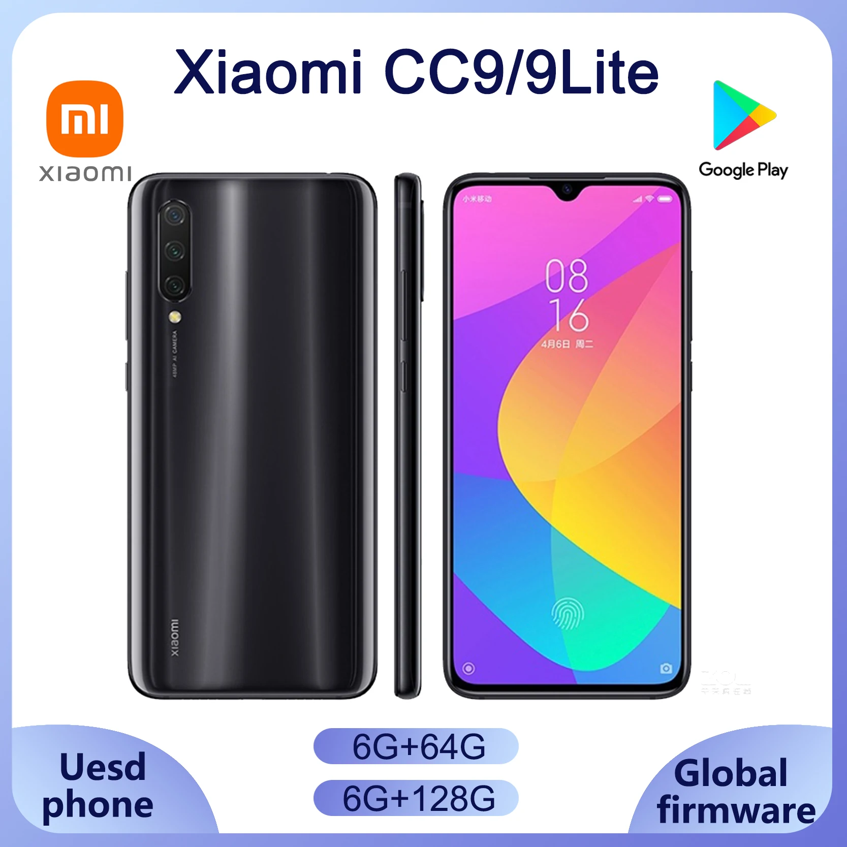 Global Rom Xiaomi CC9/9 Lite smartphone Snapdragon 710 48 MP + 32 MP 18Wused phone