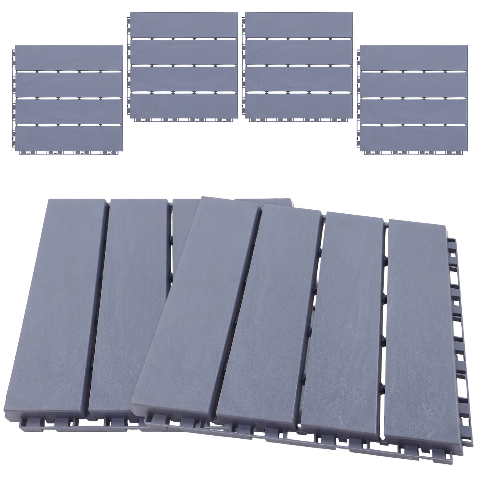 

6 Pcs Plastic Floor Tile for Outdoor Patio Balcony Garden Bathroom Interlocking Deck Tiles Grass Concrete Walkway