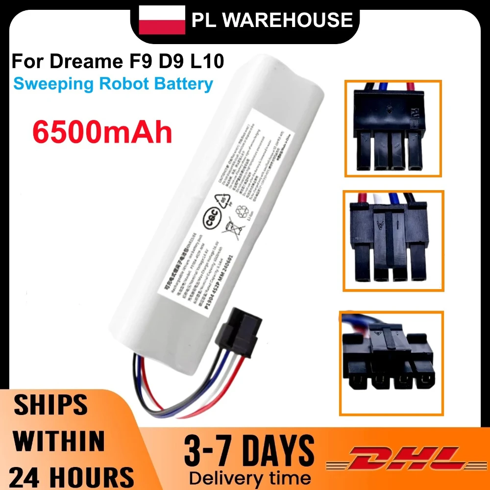 6500mAh Ersatz-Lithium-Ionen-Akku für Xiaomi Mijia X10+PLUS B101CN OMNI 1S Dreame F9 D9 L10 Pro Plus S10 S20 X10 Saug- und Wischroboter Ersatzteile