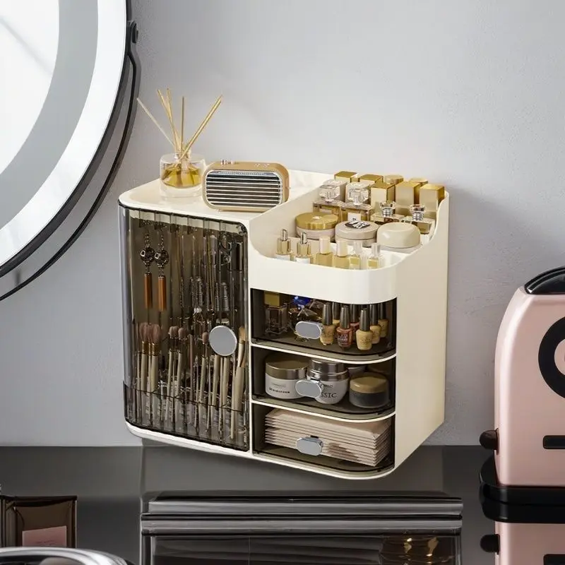 

Large Capacity Dustproof Cosmetic Storage Box Multifunctional Organizer Skin Care Lipstick Mask Household Sundries Storage Box