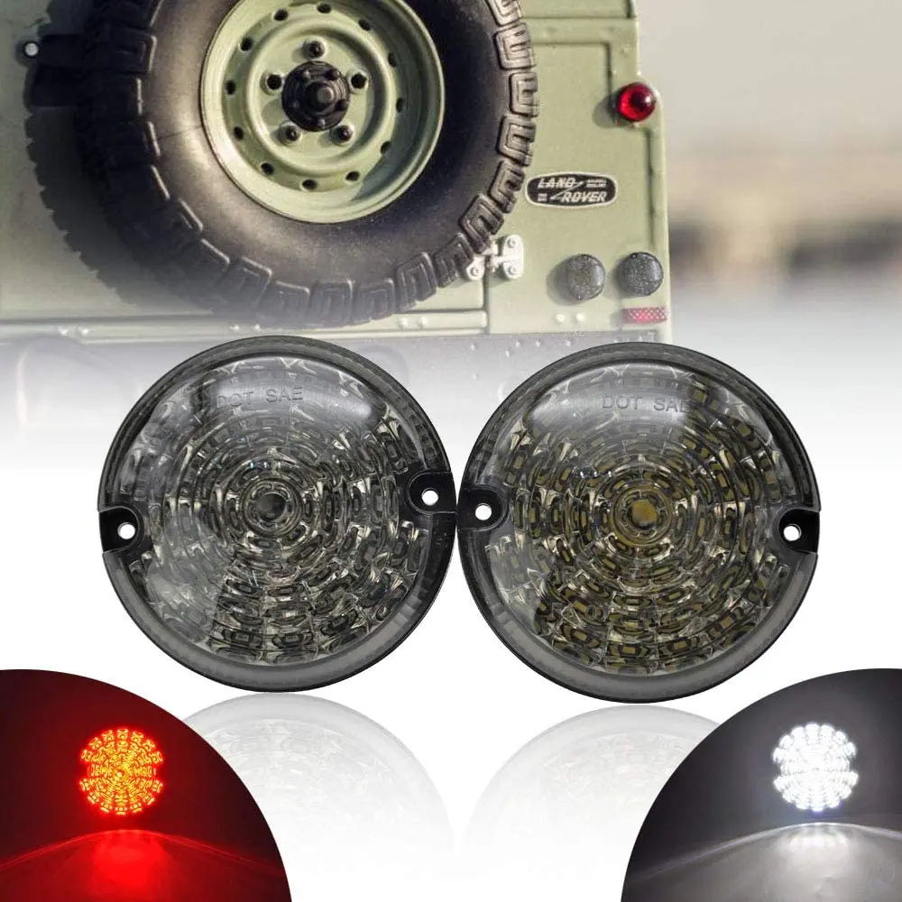 10pcs Upgrade Round Led Indicator Light Smoked Lens LED Update Complete Light Kit for Land-Rover Defender 1990-2006 Light Kit