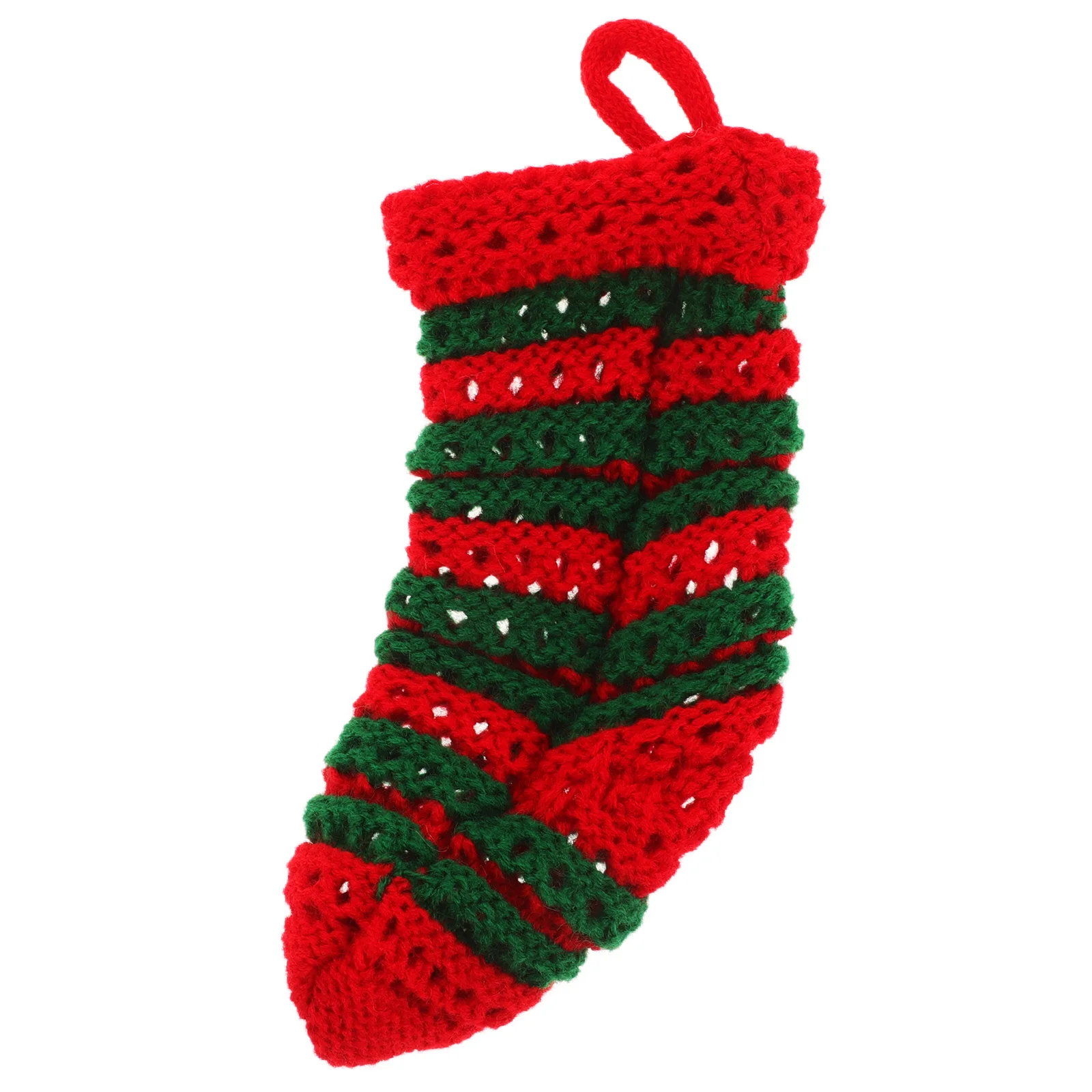 

Small Knit Christmas Stocking Red Green Mini Candy Gift Bag Hanging Decor Party Favor Holiday Xmas Stockings Christmas Socks