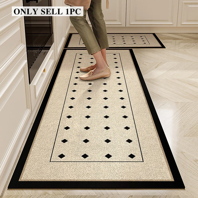 Kitchen Rug Pvc Leather Waterproof Floor Mat Long Non-slip Oil-proof  Carpet Minimalist Home Decoration Rugs Alfombras De Cocina