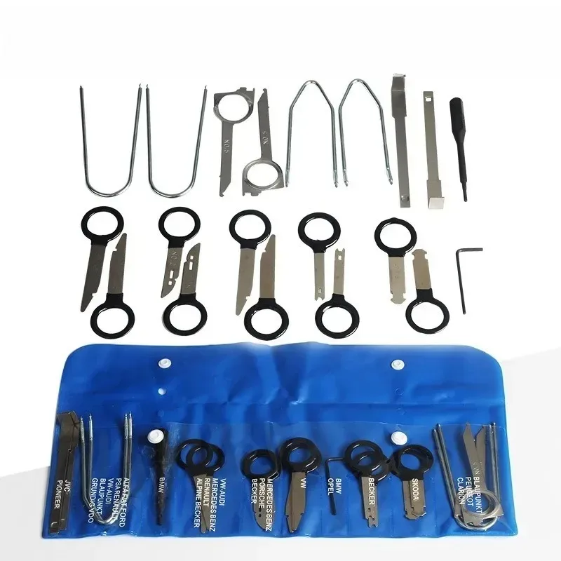 ل 20 قطعة ستيريو داش مشغل أقراص مضغوطة أداة إزالة الصواميل مجموعة اكسسوارات السيارات الجديدة لراديو السيارة إزالة الصوت تثبيت مفتاح عدة #1