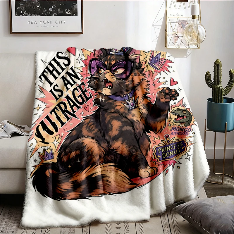 This Is An Outrage Flannel Throw, Princess Donut Mongo Approved Cozy Blanket, Dungeon Crawler Carl DCC LitRPG Fantasy Bo