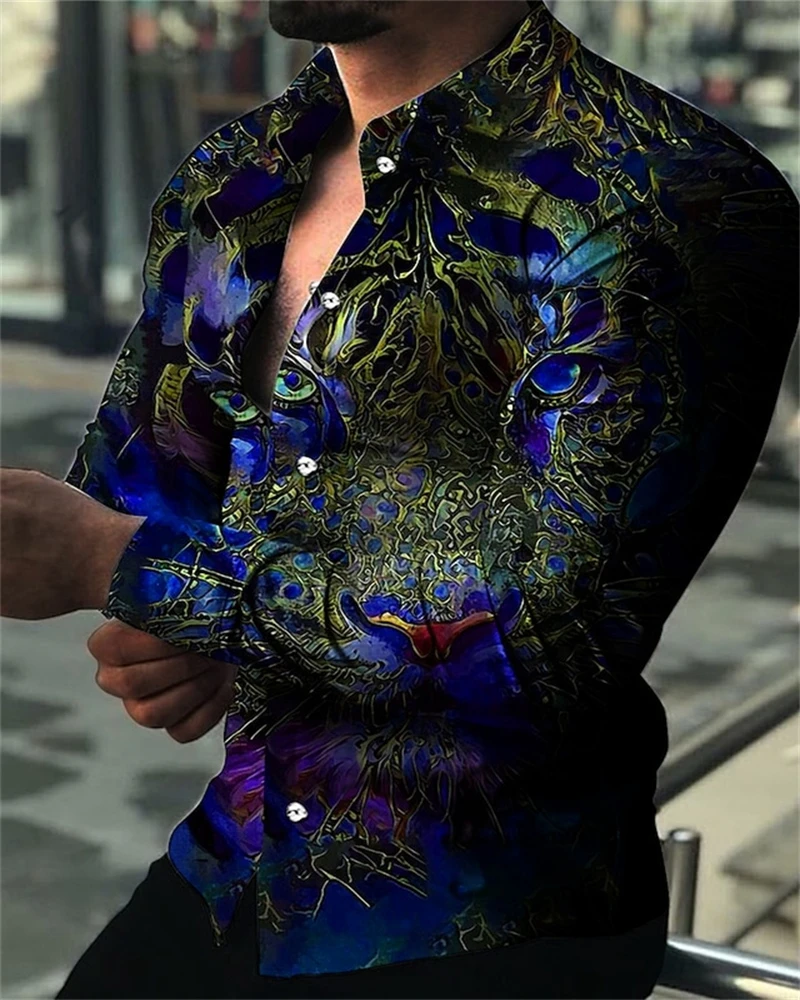 Vertigo Hawaiian Shirts Graphic 3d Printed Shirts Men Fashion Shirts Long Sleeve Beach Blouse Cuba Lapel Shirts Men\'s Clothing