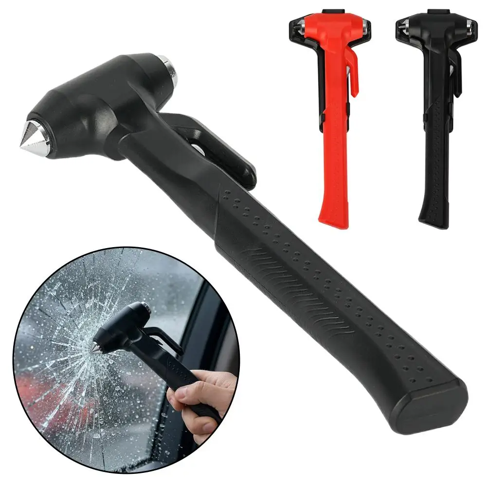 Emergency Safety Hammer Car Window Breaker Seatbelt Cutter Large Long Handle Auto Rescue Tool Plastic Auto Accessories