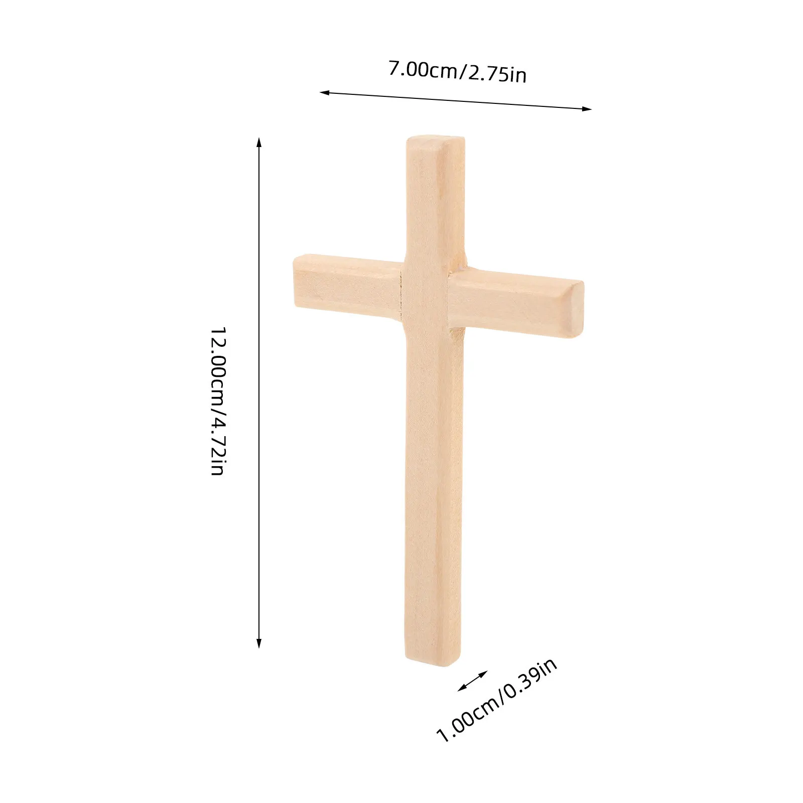6Pcs Wooden Cross Ornament Compact Exquisite Craftsmanship Wear Resistant Smooth Surface Faith Decor for Living Room Bedroom