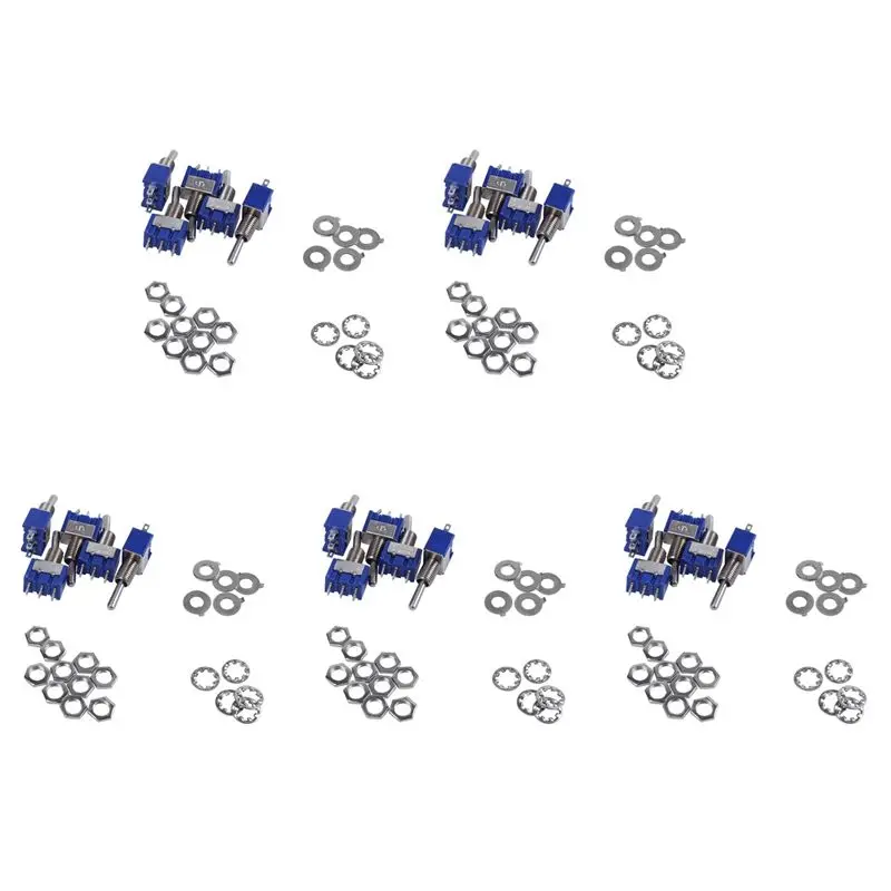 

ABLN-25 шт. миниатюрных двухпозиционных тумблерных переключателей SPDT с фиксацией, 3А/250В, 6А/125В, AC, 25 шт.