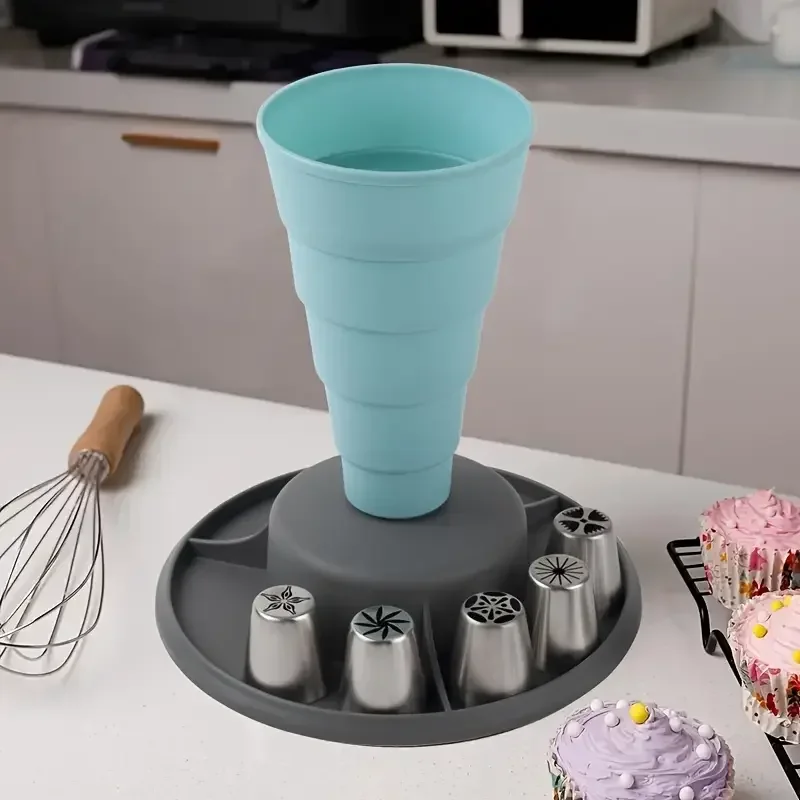 

1pcPiping Bag Nozzles Rack Stand With Slots Large Capacity Pastry Bag Mounting Holder Stand Organizer Baking Accessories
