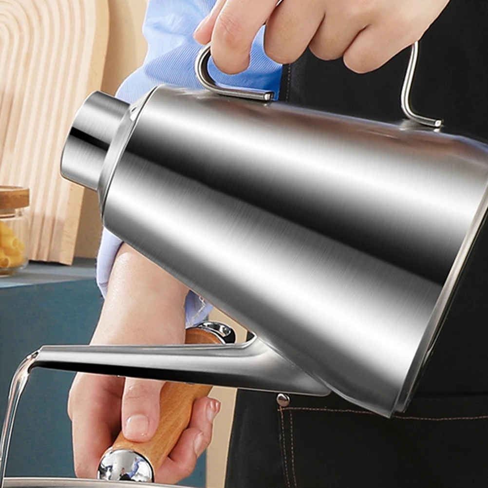 

Oil Pot Storage Tank and Vinegar Dispenser Dispensers Bottle Stainless Steel Cooking Olive Container for Kitchen Filter Bottles