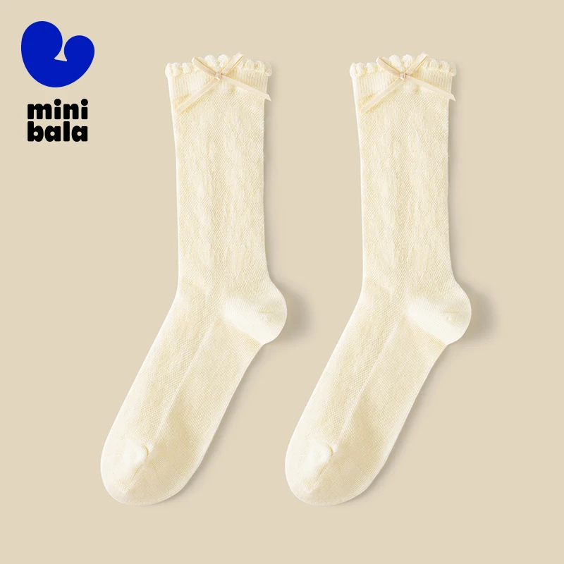 

Mini Bala 1-Pack New Summer Girls' Bacteria-inhibiting Cotton Socks Baby Skin-friendly Floral Socks