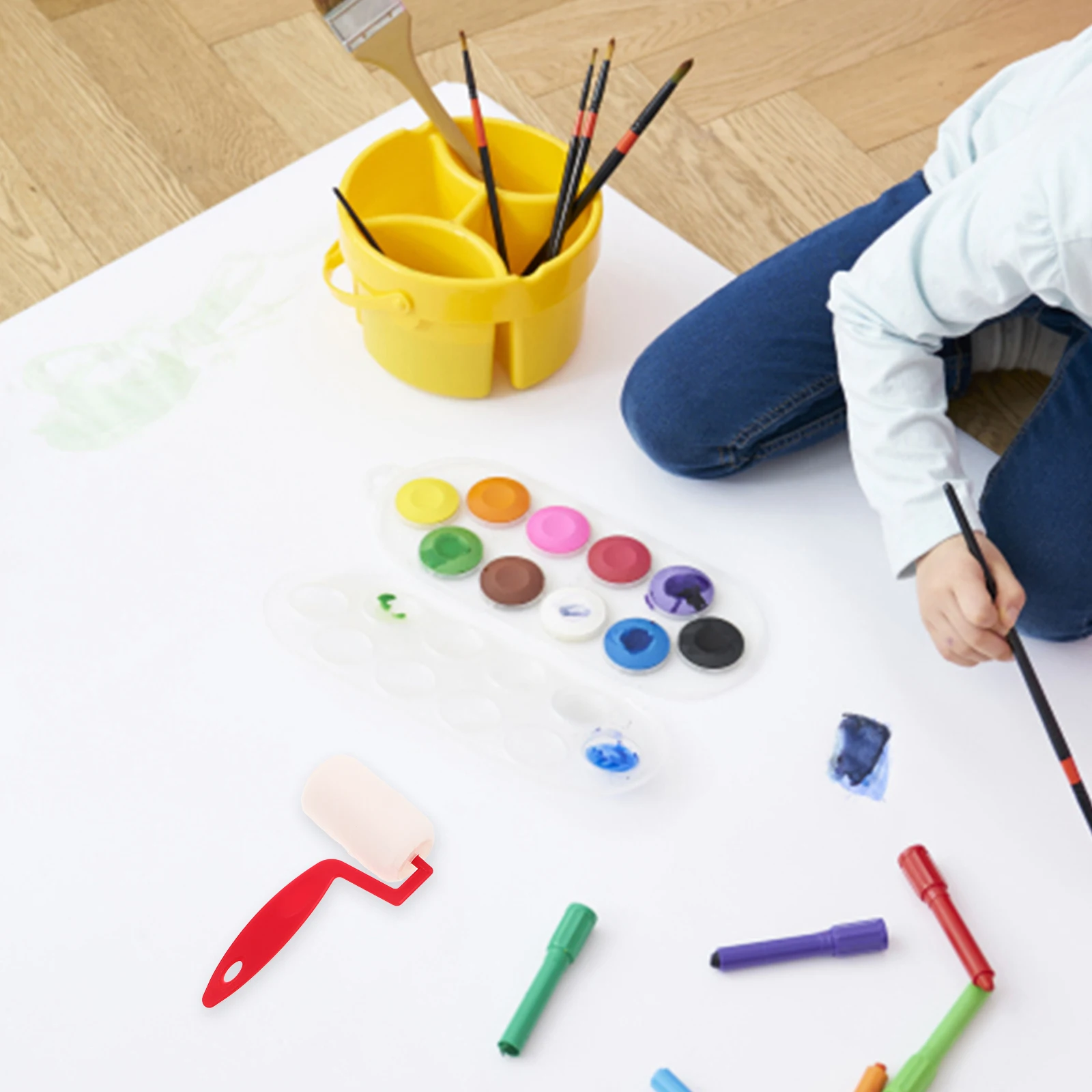 

Roller Brush Kids Paint Tool Small Wall Painting Handle Cloth Sticks Repair Spike Set Durable Cotton Art Supplies