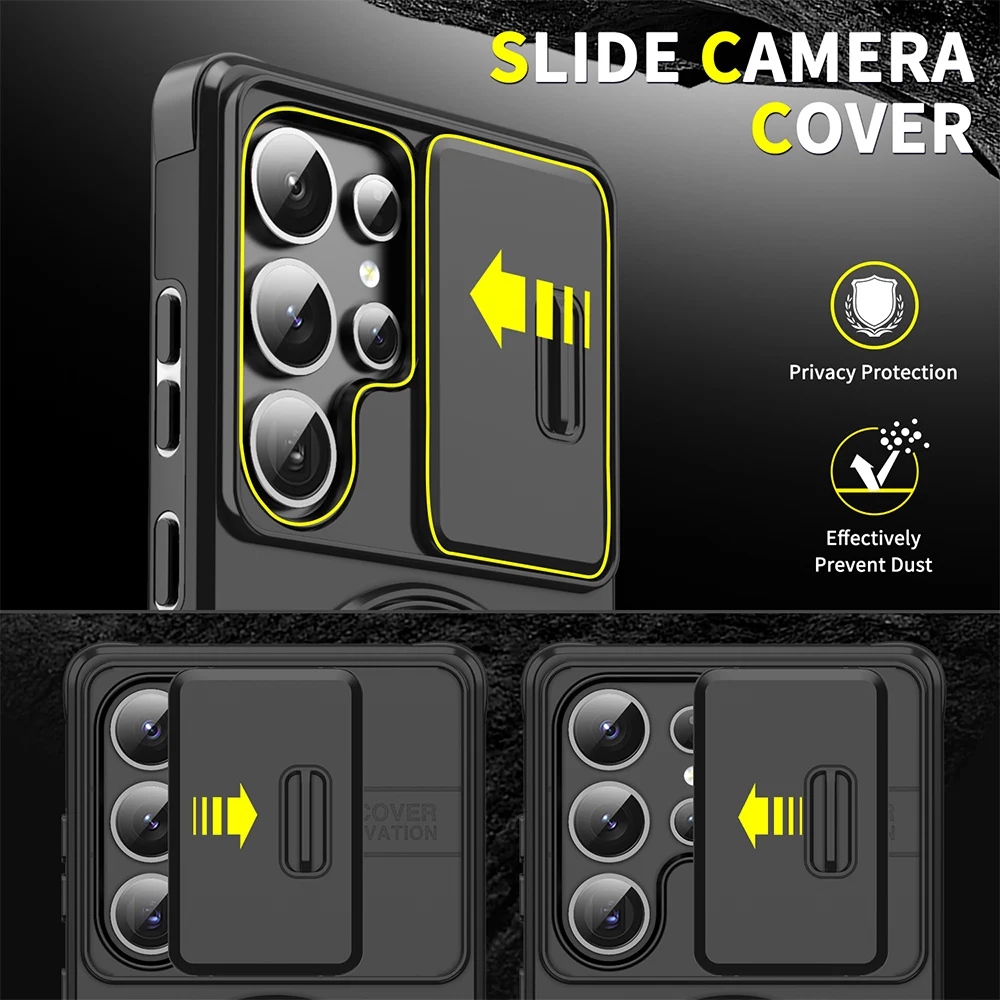 حافظة هاتف مغناطيسية 360 درجة °   حامل تدوير لهاتف سامسونج A56 A16 A36 A55 A15 A14 A07 A06 لدرع الشحن اللاسلكي Magsafe