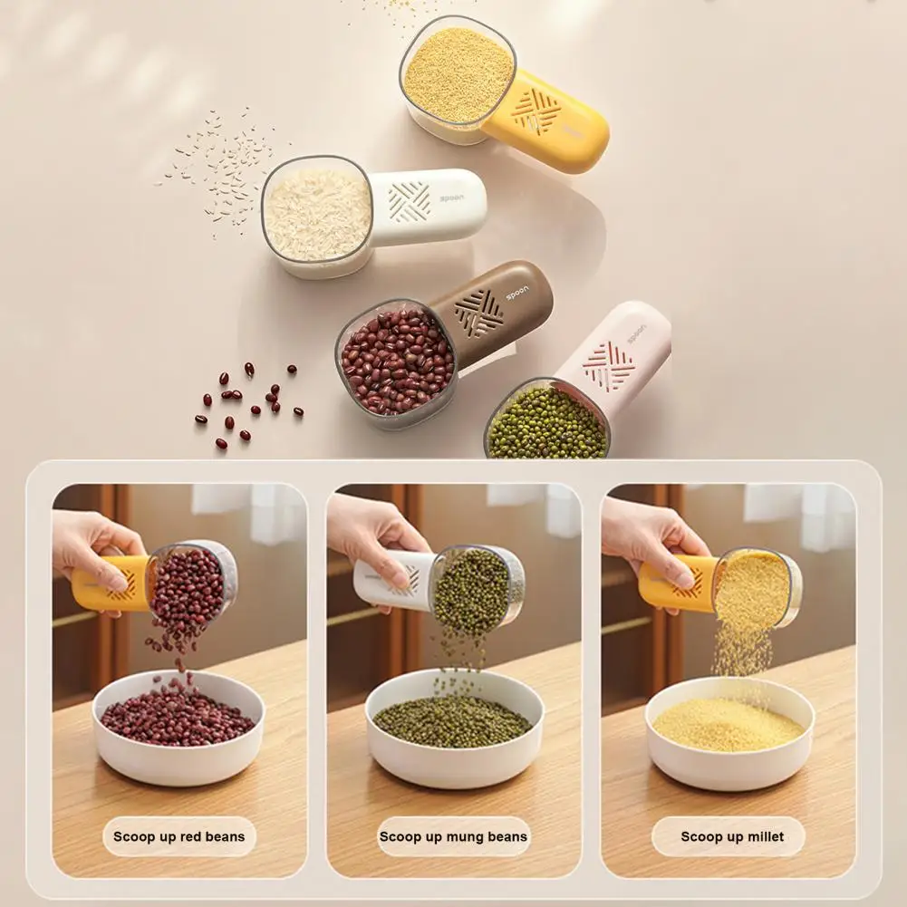 Quantity Storage Box Coffee Measuring Spoon with Removable Handle Scale Storage Box for Beans Tea Sugar Barista Tools No-spill