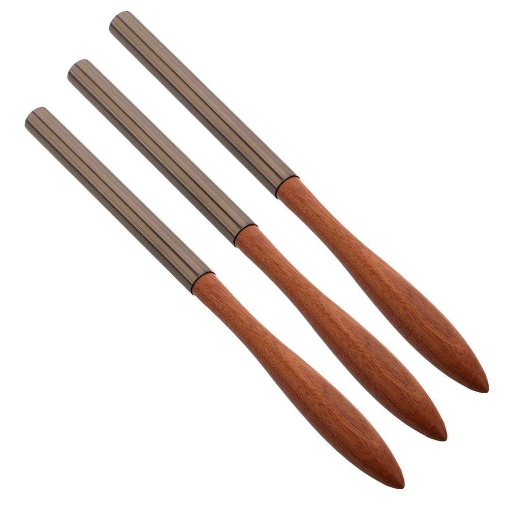 

3pcs Art Pen Set Flat Head Wooden Handle For Shading Smudging Nail Painting Manicure Tool Gel Nail Art Supplies