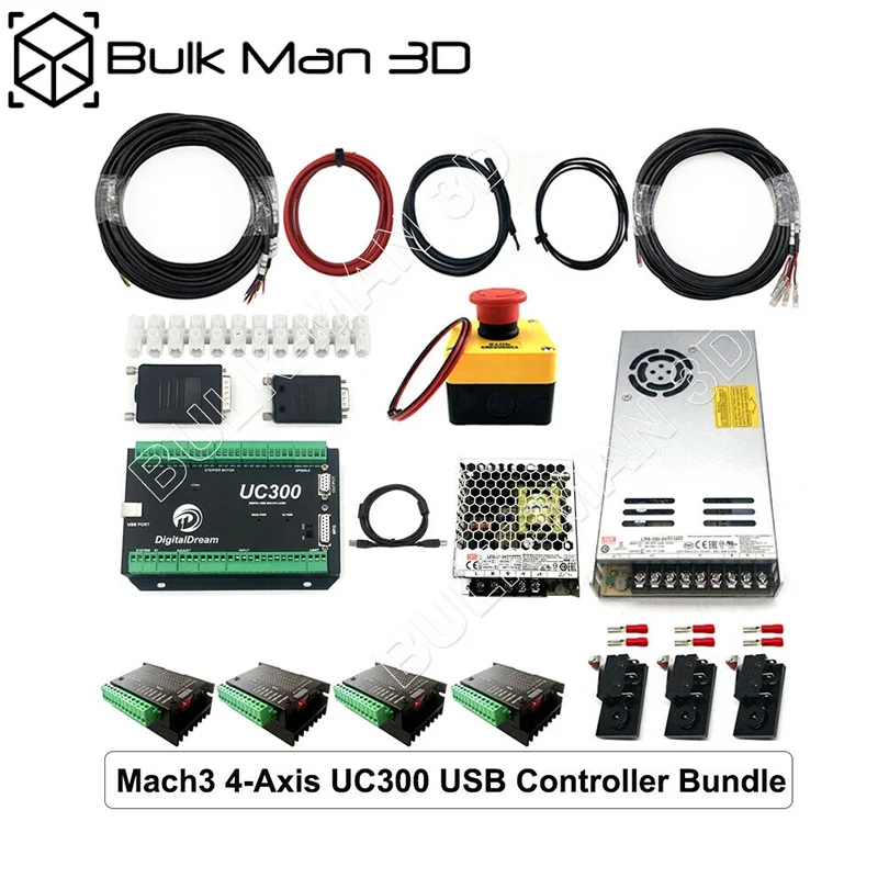 

MACH3 USB 4-Axis UC300 Controller Bundle for QueenBee / WorkBee CNC Machine Desktop DIY