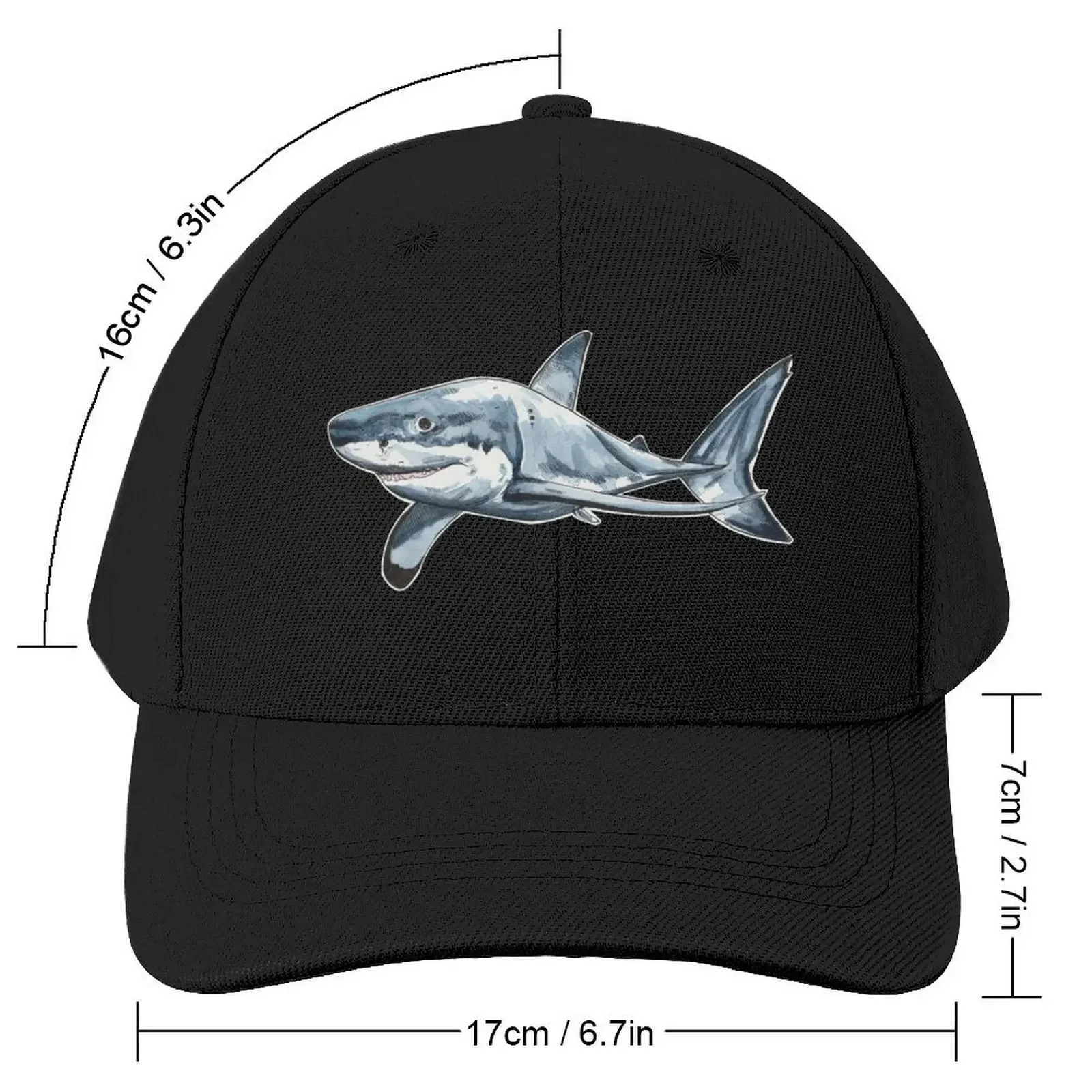 Great White Shark (Color) Baseball Cap Luxury Cap party Hat Hats Woman Men's