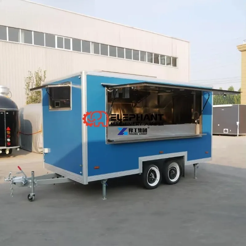 13FT Concession Food Trailer Mobile Catering Vending Cart Outdoor Camping Street Snack Serving Cart for Food Business